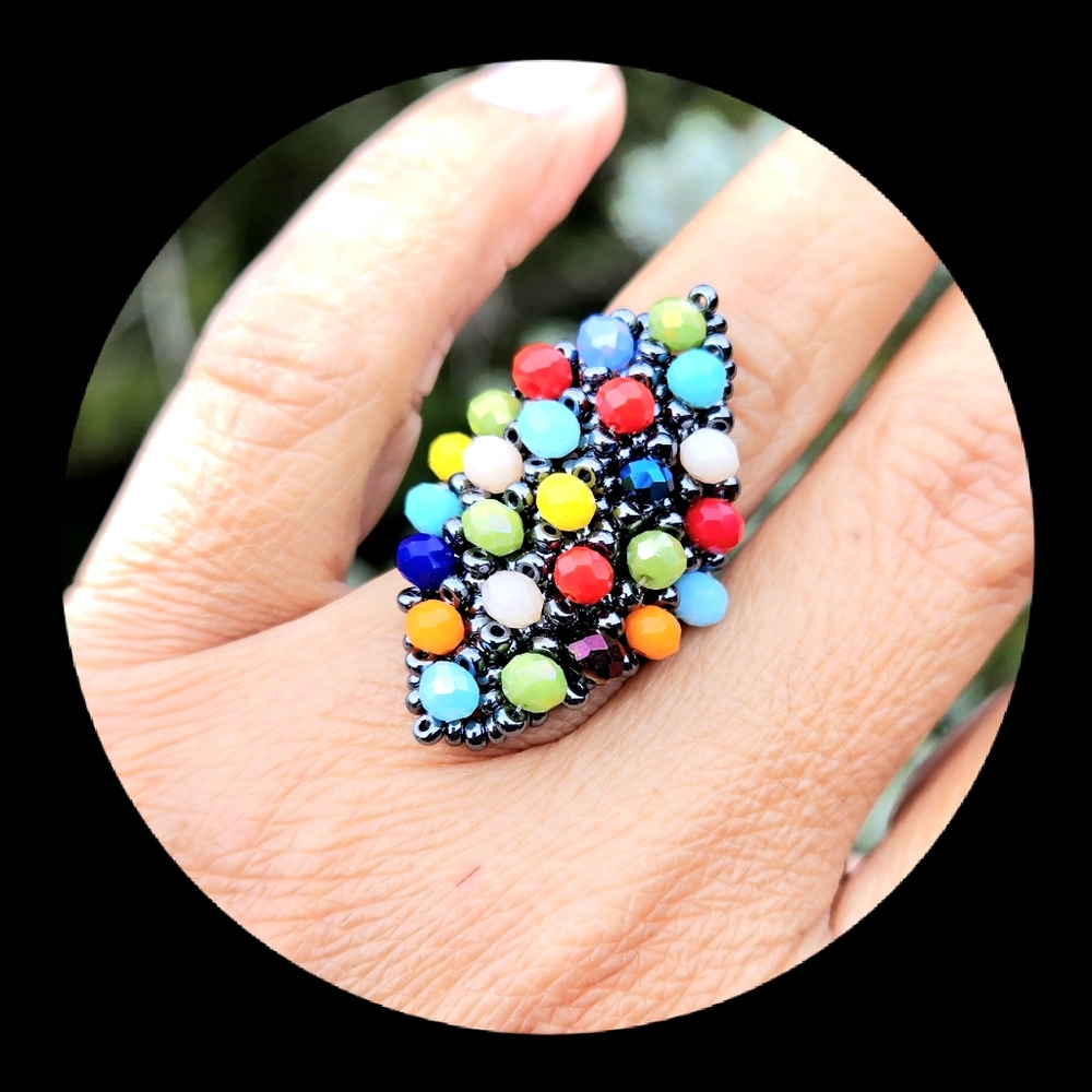 Handmade beaded ring